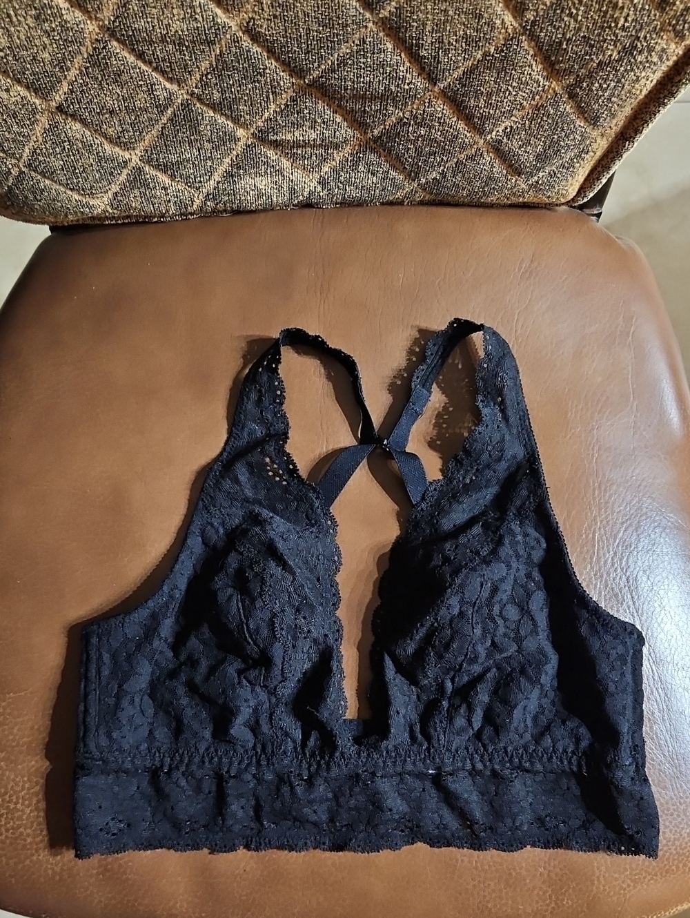 Wacoal Halo Lace Wire Free Bralette Bra Soft Cup Unlined Convertible Black